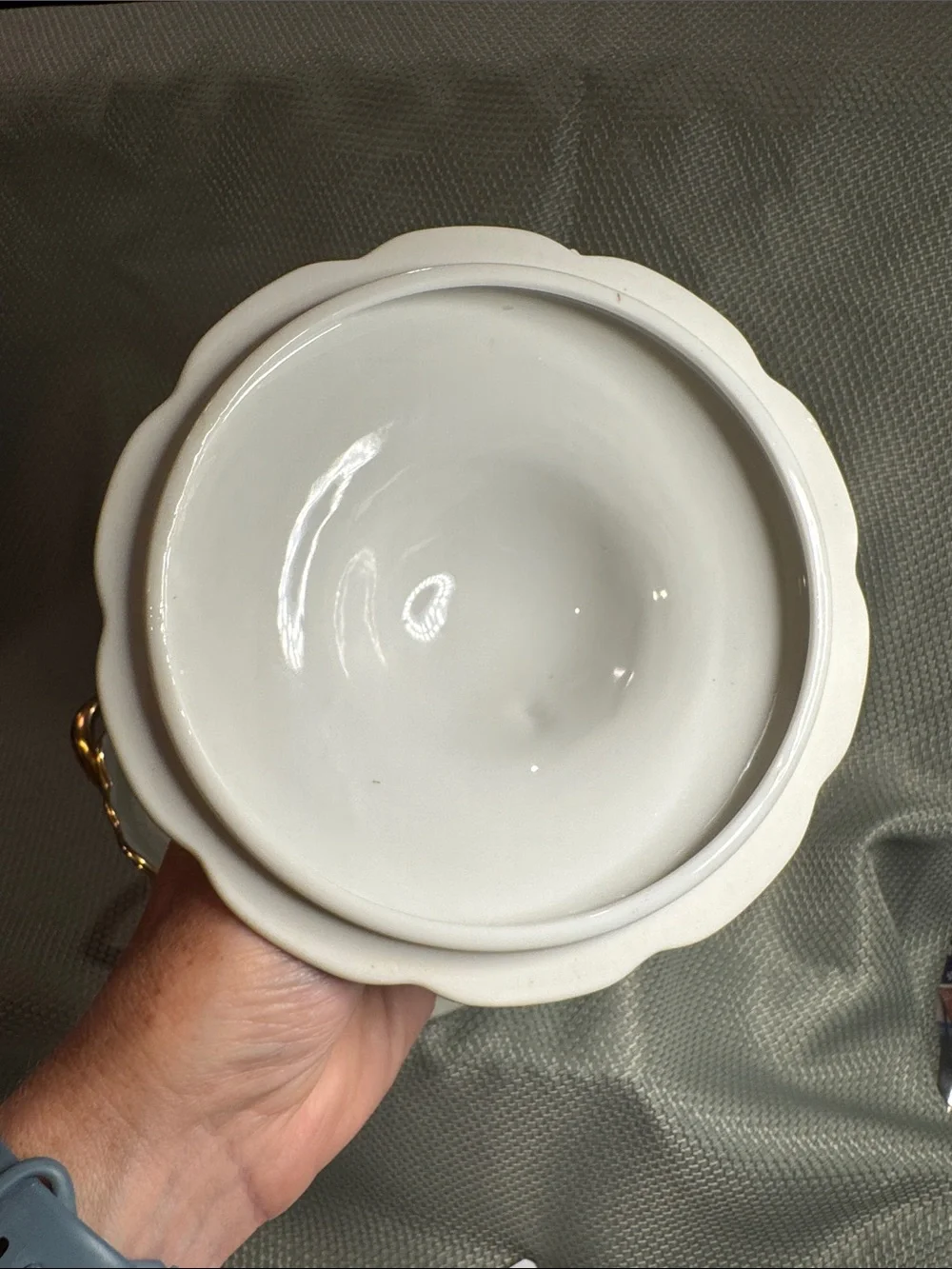 Stunning Vintage Hand Painted Signed “Marla King” Porcelain Covered Dish